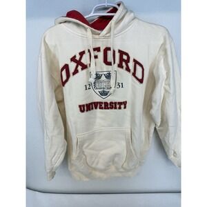 The Varsity Shop White Oxford University Embroidered Hoodie Sweatshirt Size M